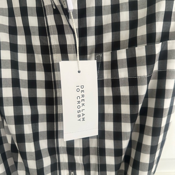 10 Crosby Derek Lam Black and White Checkered Midi Dress - Picture 4 of 4